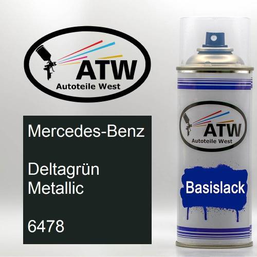 Mercedes-Benz, Deltagrün Metallic, 6478: 400ml Sprühdose, von ATW Autoteile West.